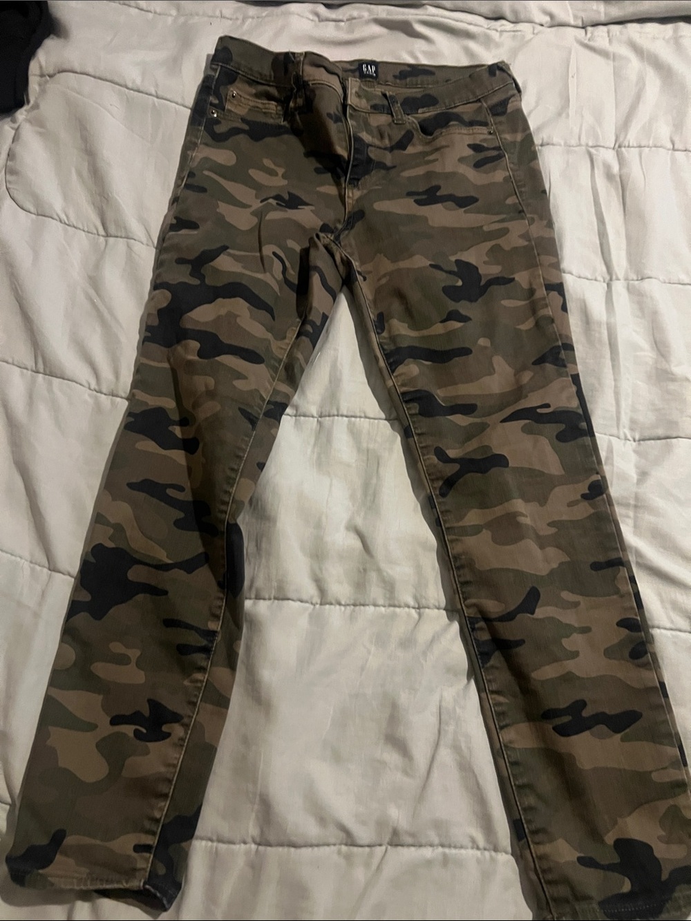 GAP Olive and Brown Camo Skinny Pants